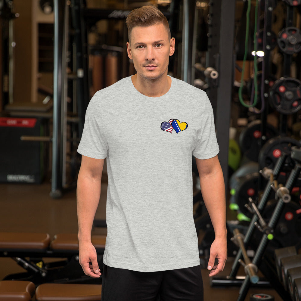 BiH & USA Hearts Short-sleeve unisex t-shirt