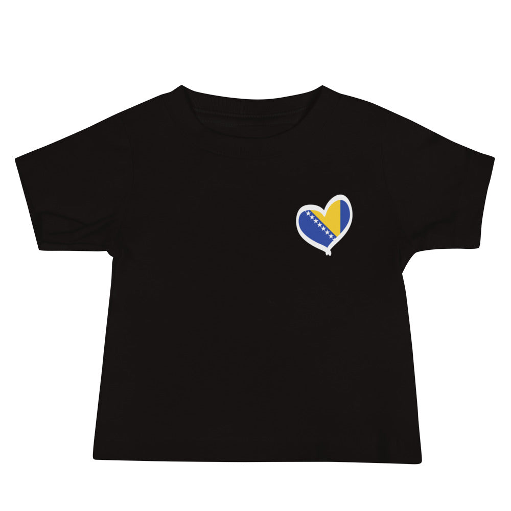 Baby Bosnian Heart Flag Jersey Short Sleeve Tee