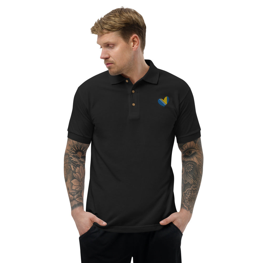 Bosnian Heart Embroidered Polo Shirt