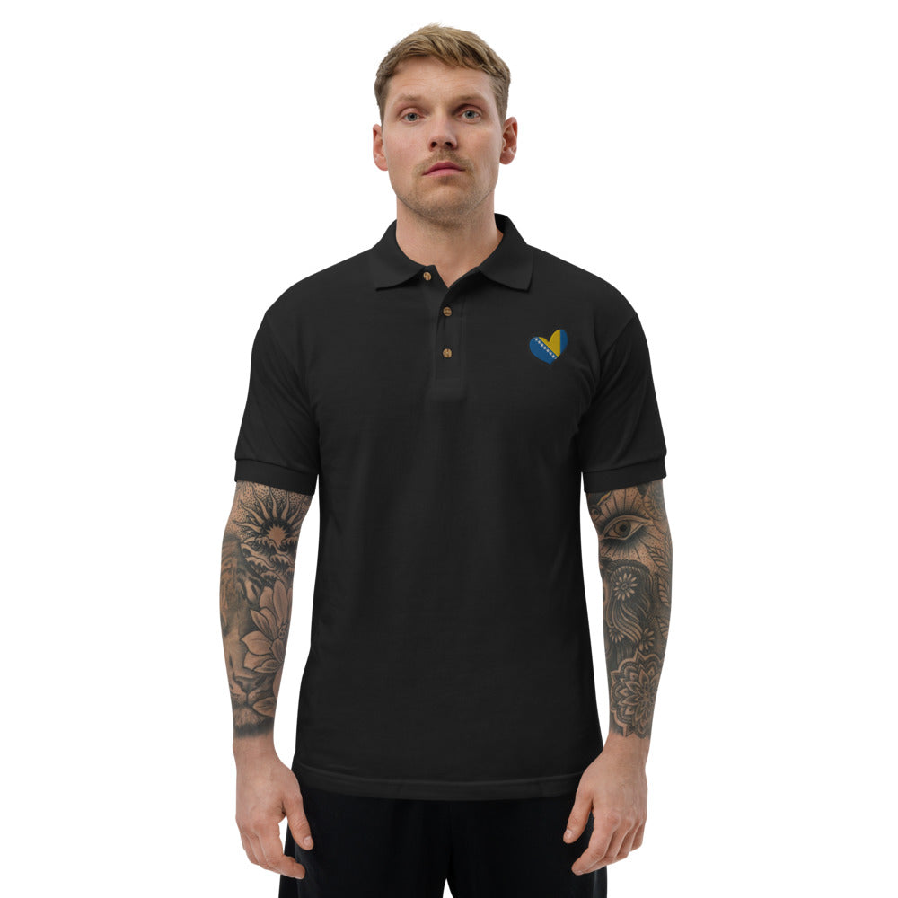 Bosnian Heart Embroidered Polo Shirt