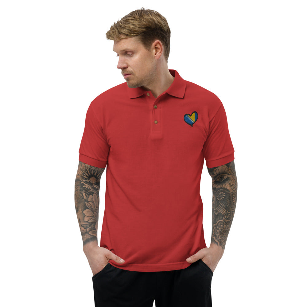 Bosnian Heart Embroidered Polo Shirt