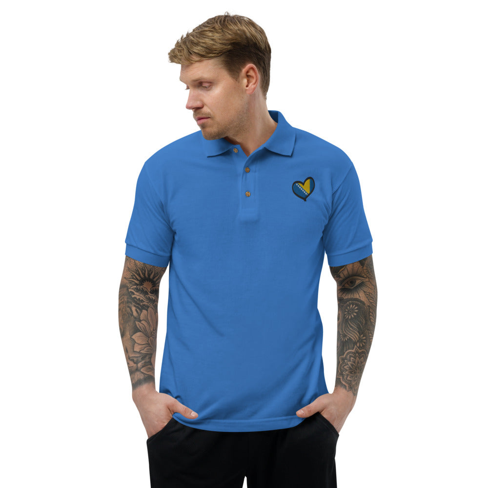 Bosnian Heart Embroidered Polo Shirt