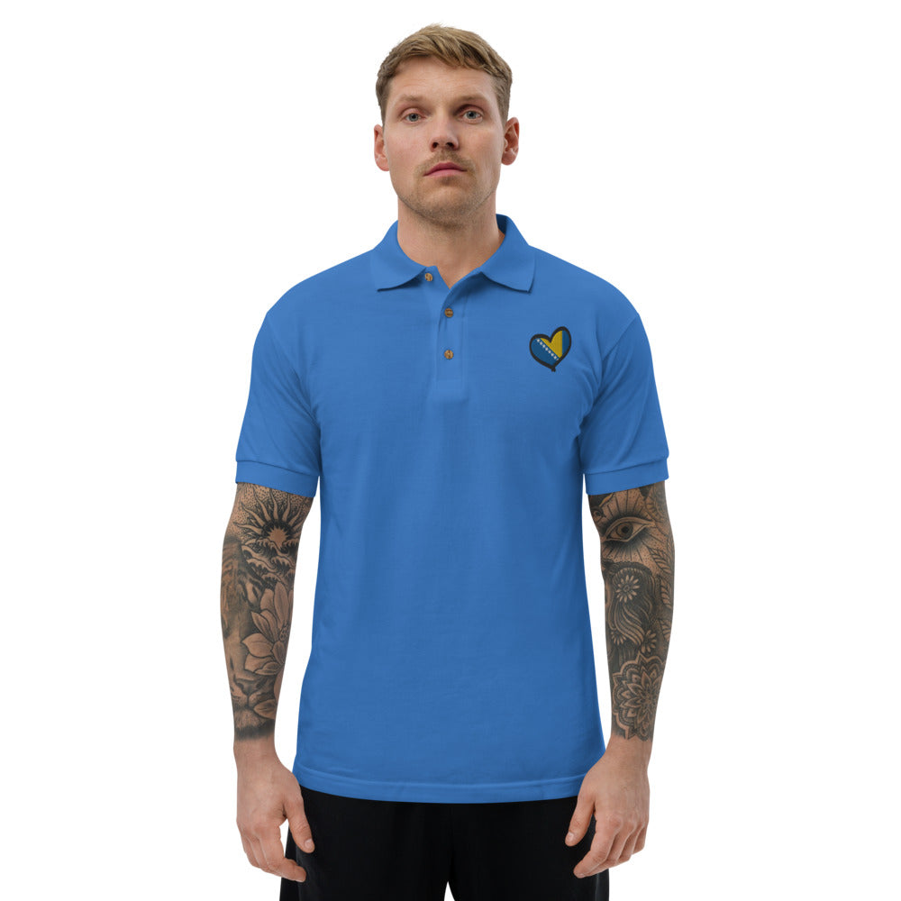 Bosnian Heart Embroidered Polo Shirt