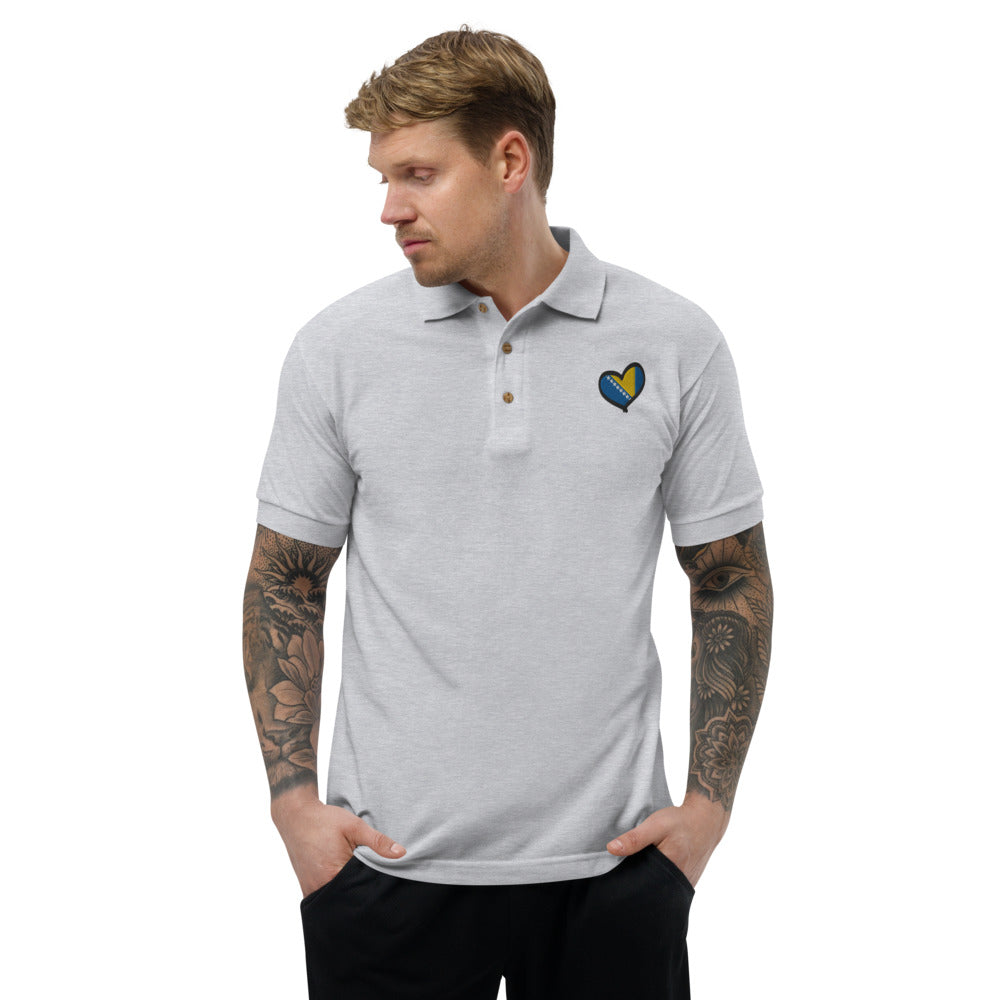 Bosnian Heart Embroidered Polo Shirt