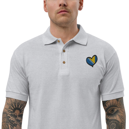 Bosnian Heart Embroidered Polo Shirt