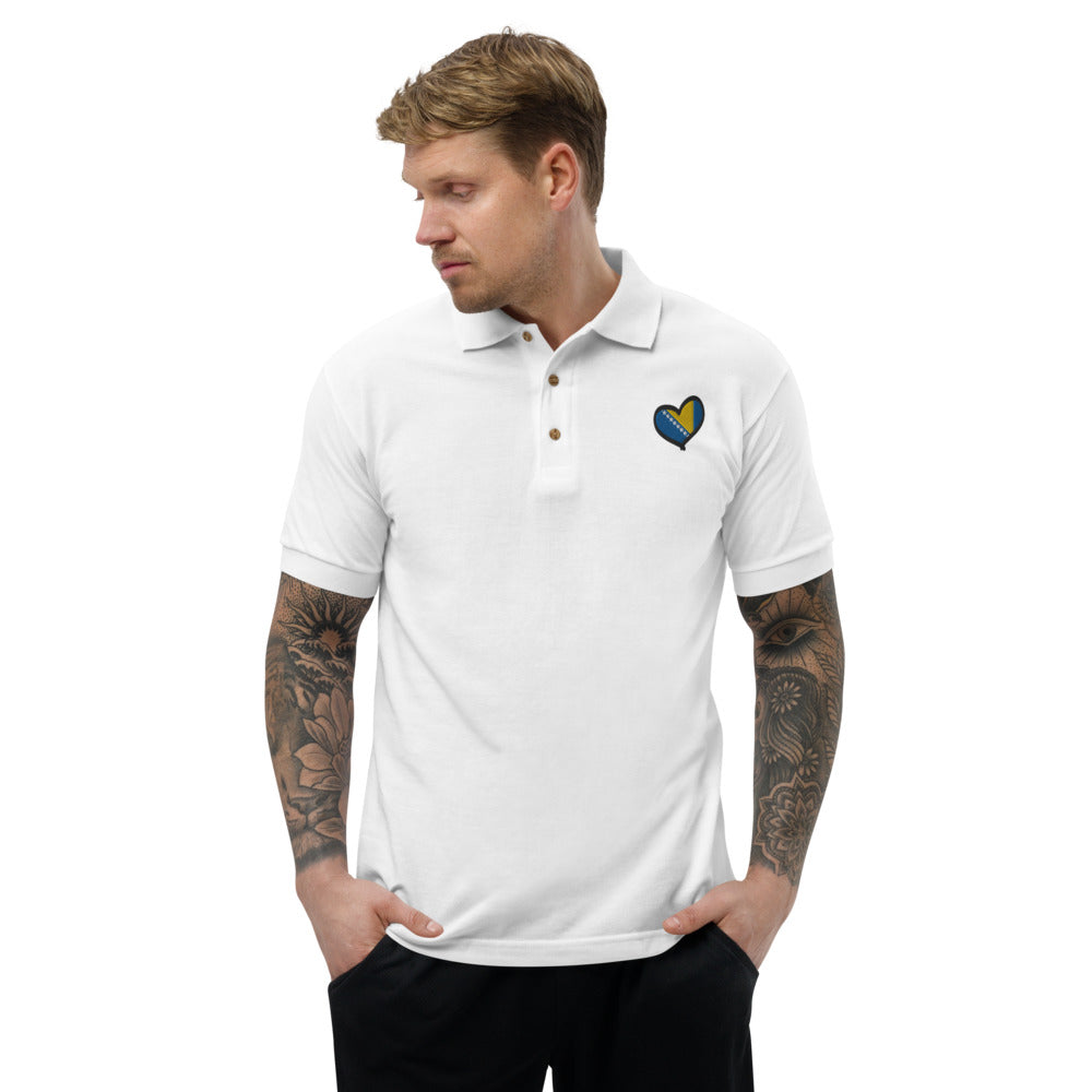 Bosnian Heart Embroidered Polo Shirt