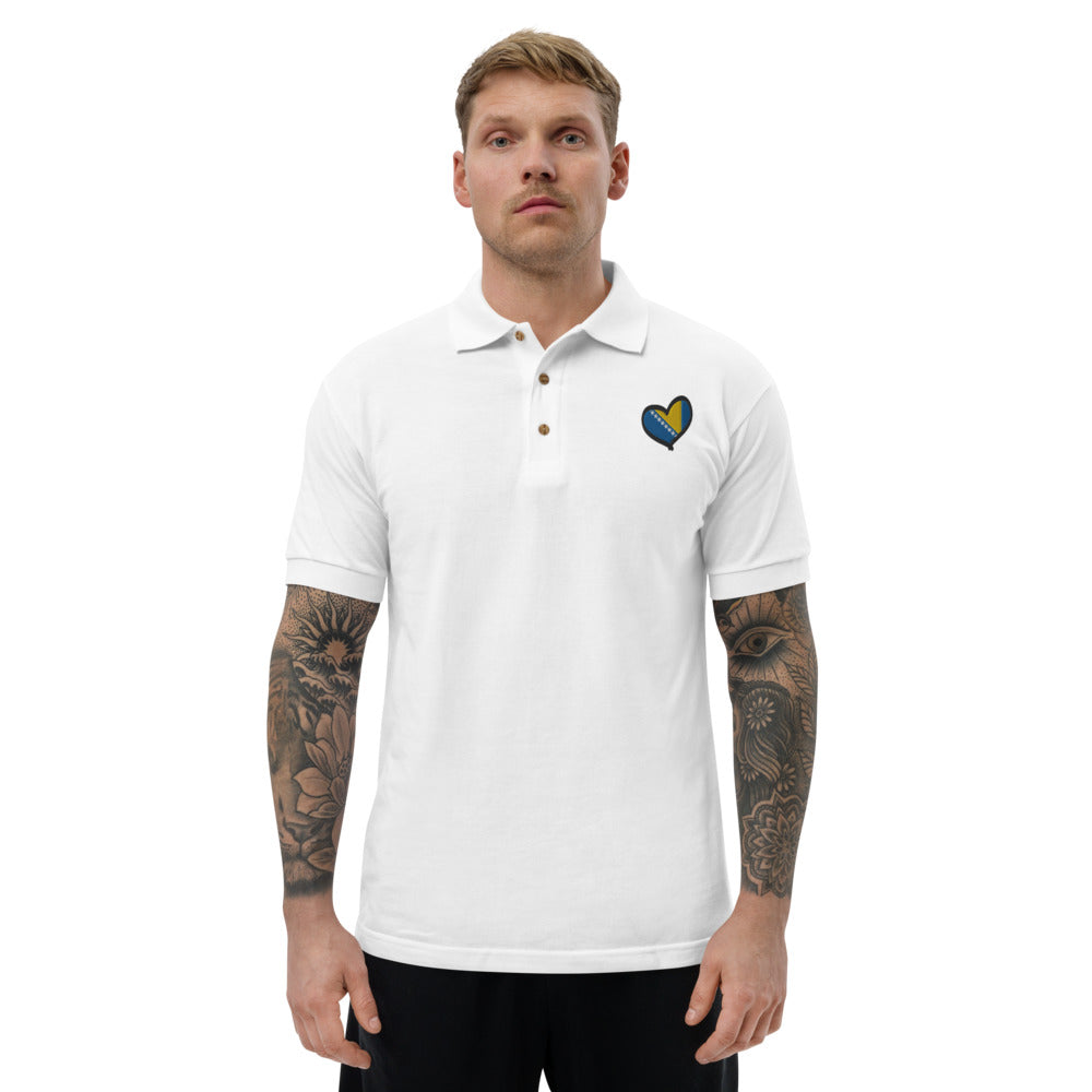 Bosnian Heart Embroidered Polo Shirt