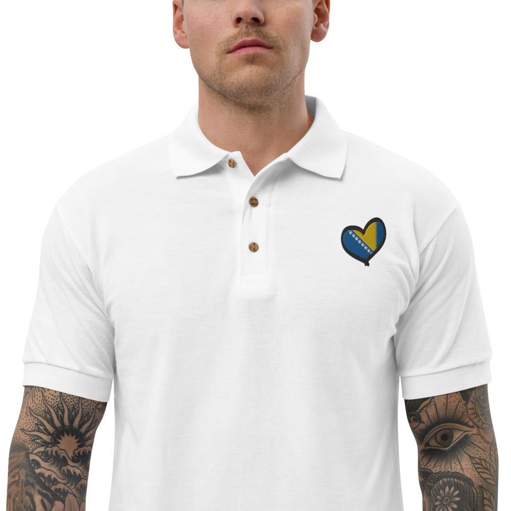 Bosnian Heart Embroidered Polo Shirt