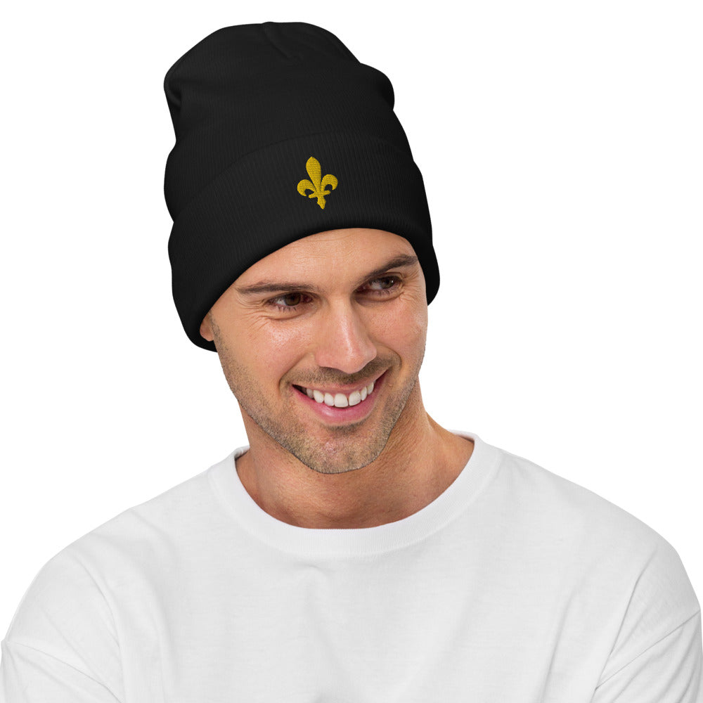 Fleur de Lis Embroidered Beanie