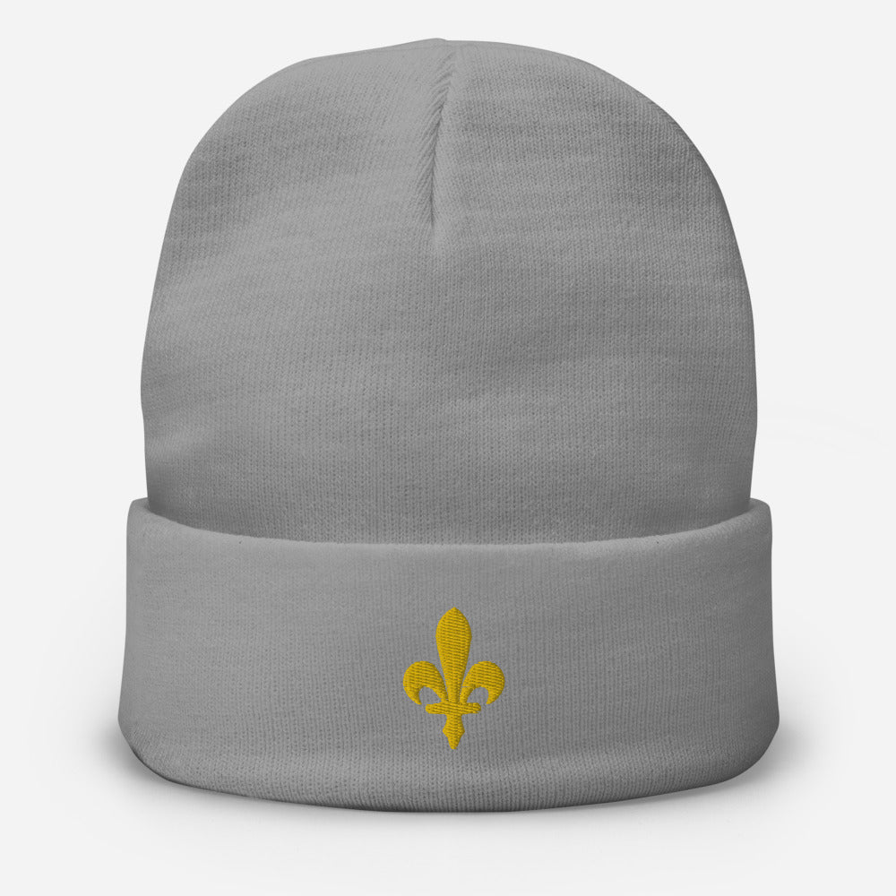 Fleur de Lis Embroidered Beanie