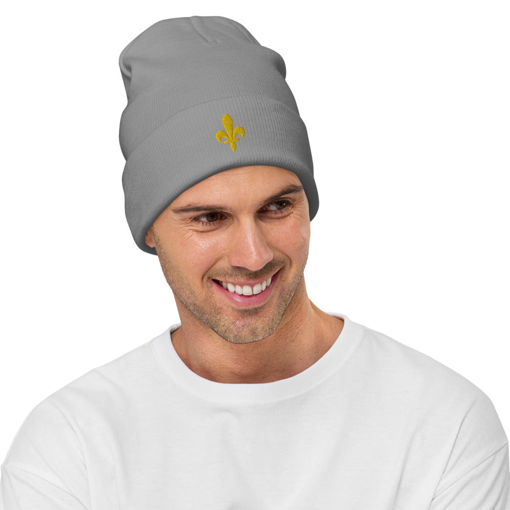 Fleur de Lis Embroidered Beanie