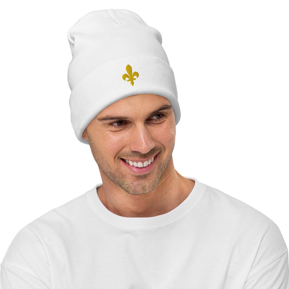 Fleur de Lis Embroidered Beanie