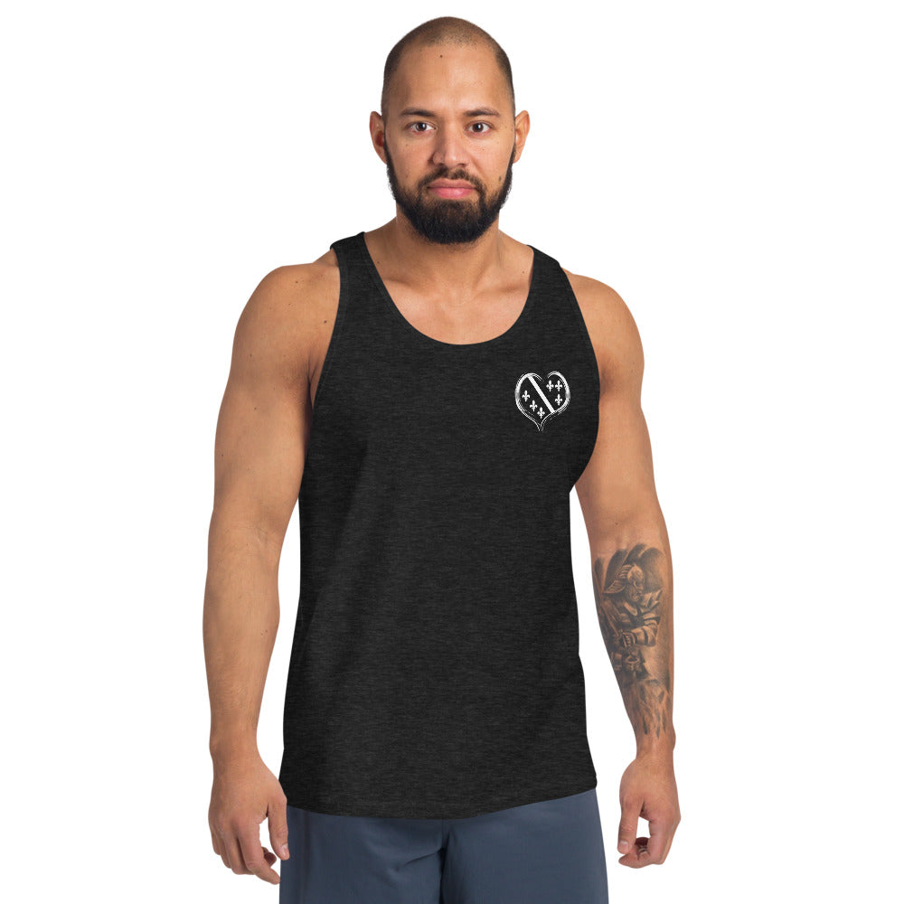 Fleur de Lis Heart Unisex Tank Top