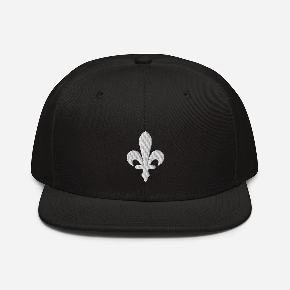 Fleur De Lis Embroidered Snapback Hat