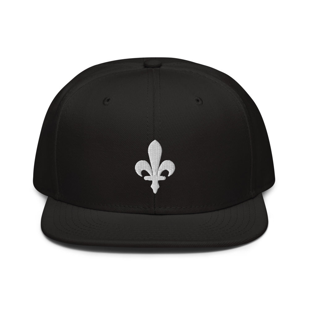 Fleur De Lis Embroidered Snapback Hat