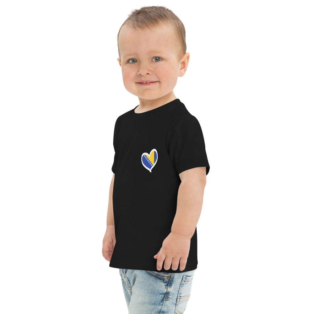 Toddler Bosnian Heart Flag jersey t-shirt