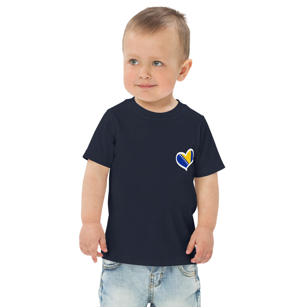 Toddler Bosnian Heart Flag jersey t-shirt