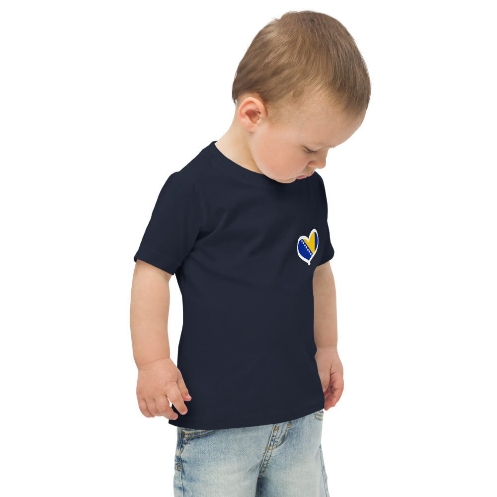 Toddler Bosnian Heart Flag jersey t-shirt