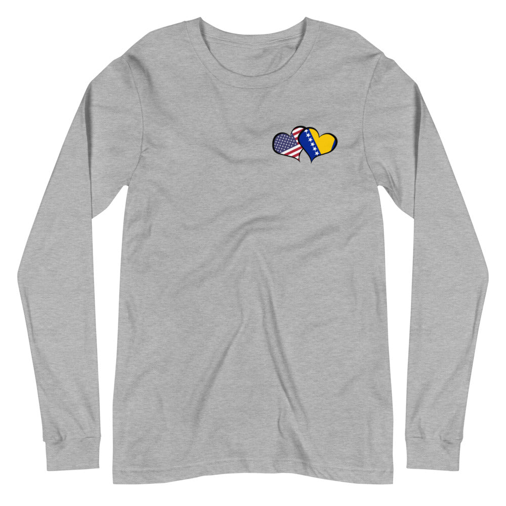 BiH & USA Hearts Unisex Long Sleeve Tee