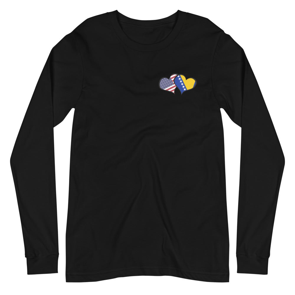 BiH & USA Hearts Unisex Long Sleeve Tee