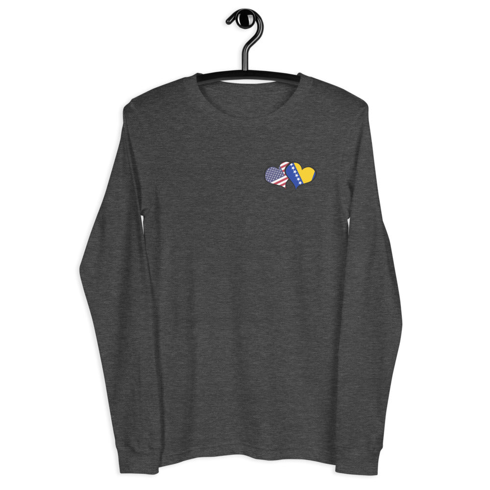 BiH & USA Hearts Unisex Long Sleeve Tee