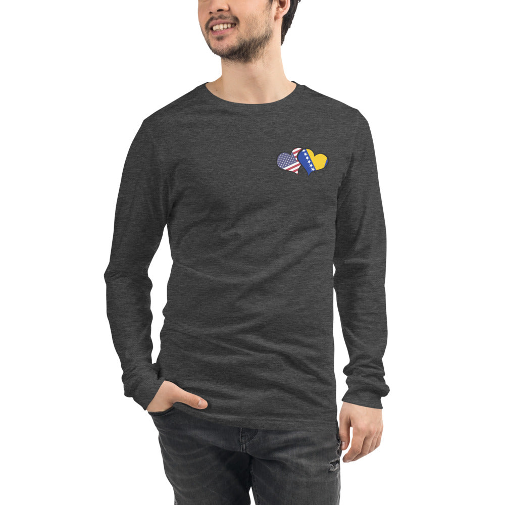 BiH & USA Hearts Unisex Long Sleeve Tee