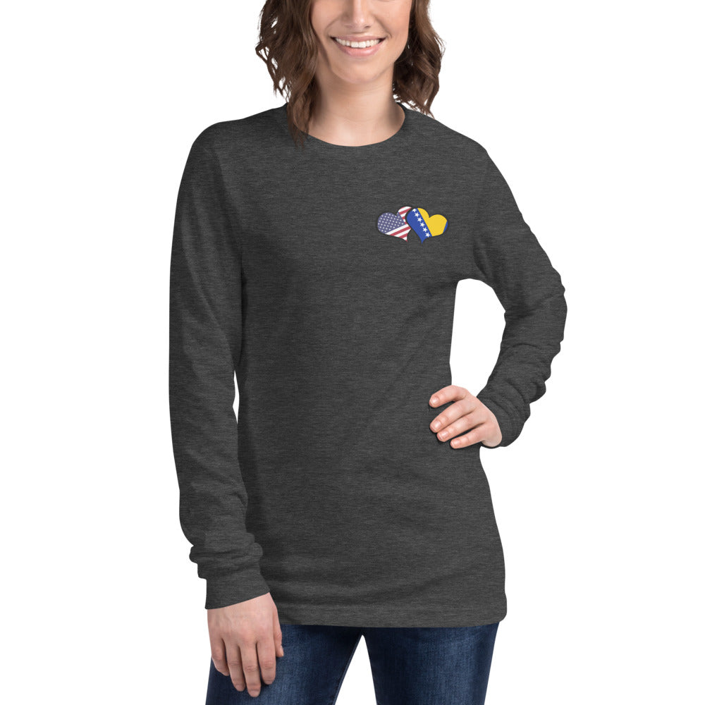 BiH & USA Hearts Unisex Long Sleeve Tee