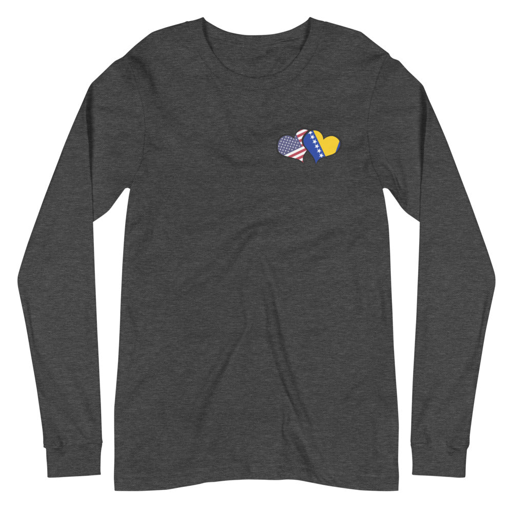 BiH & USA Hearts Unisex Long Sleeve Tee