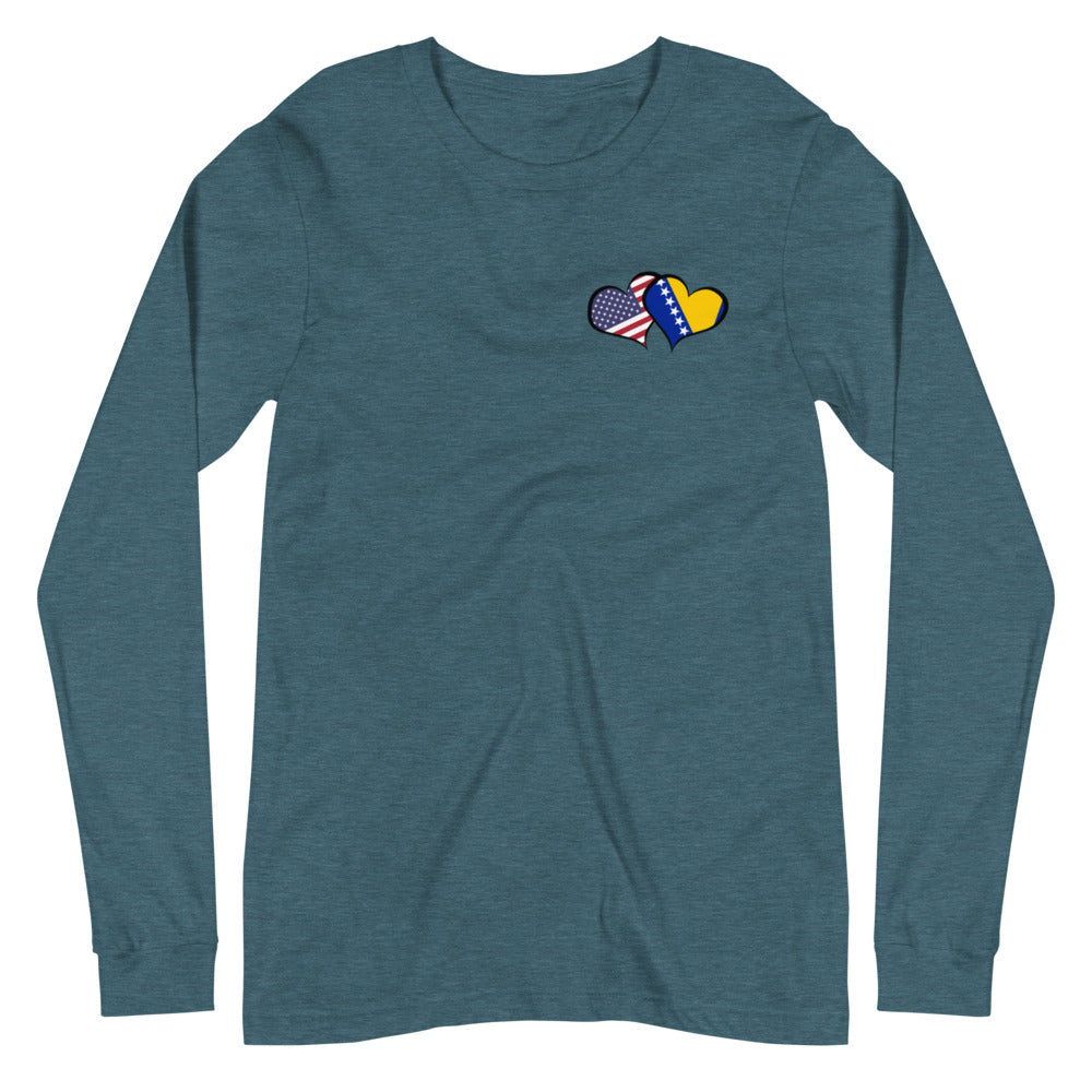 BiH & USA Hearts Unisex Long Sleeve Tee