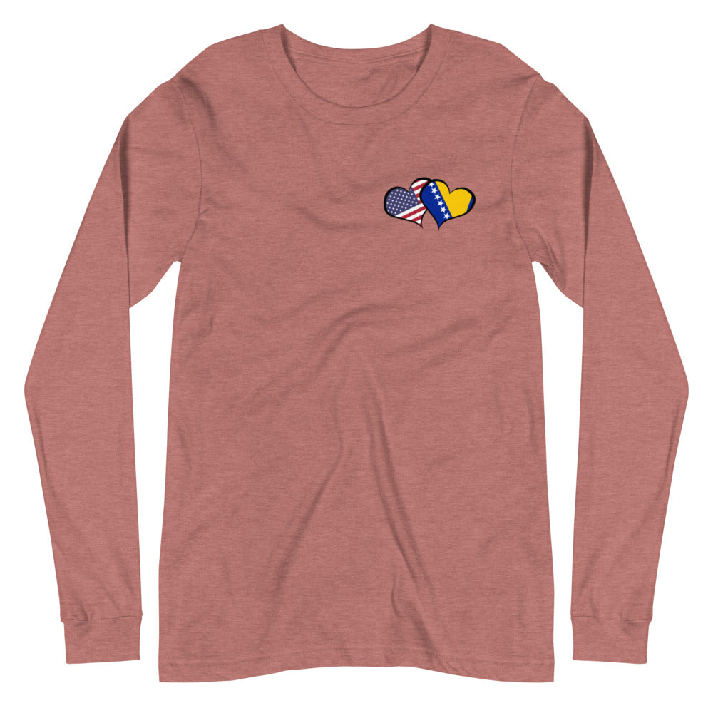 BiH & USA Hearts Unisex Long Sleeve Tee