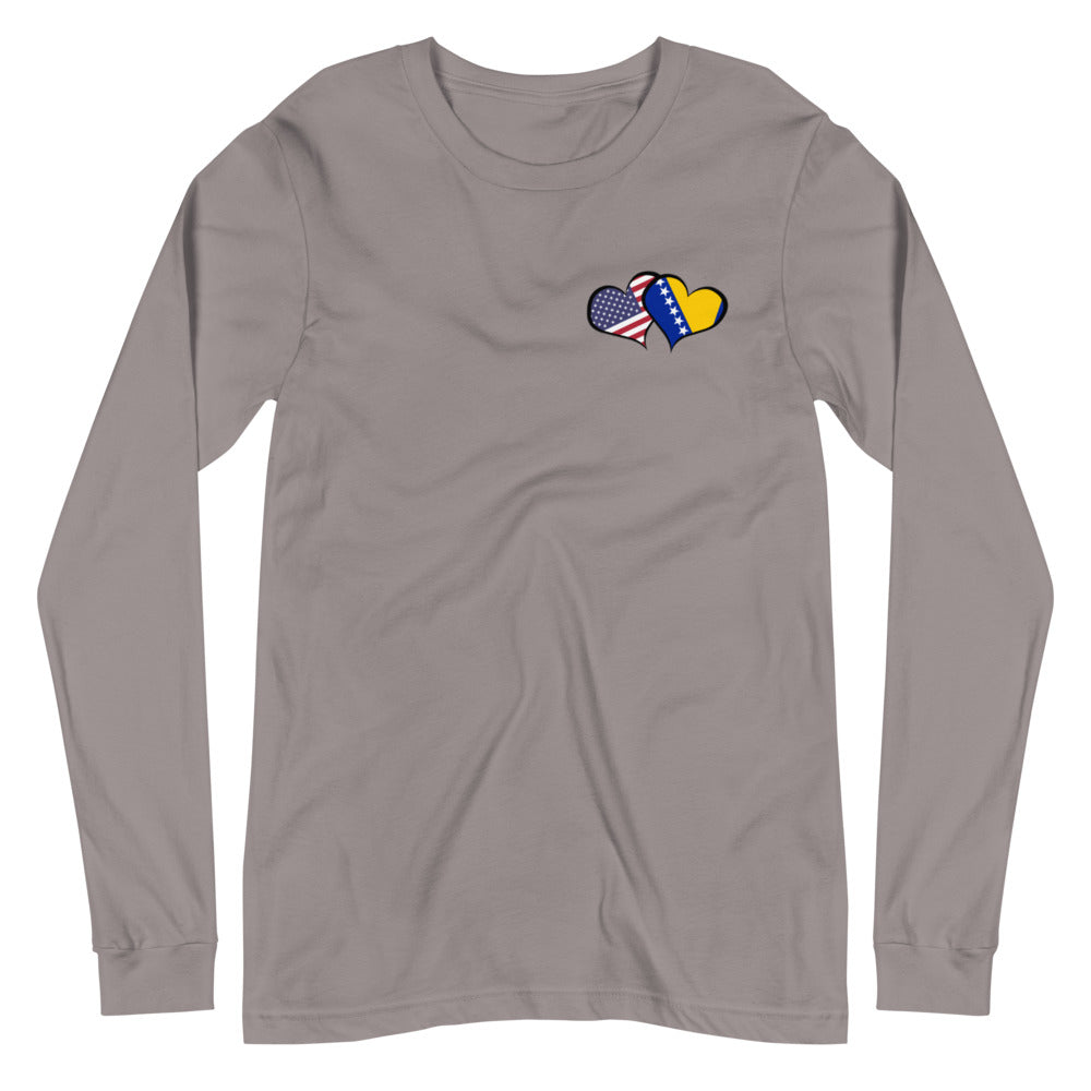 BiH & USA Hearts Unisex Long Sleeve Tee