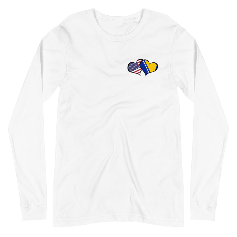 BiH & USA Hearts Unisex Long Sleeve Tee