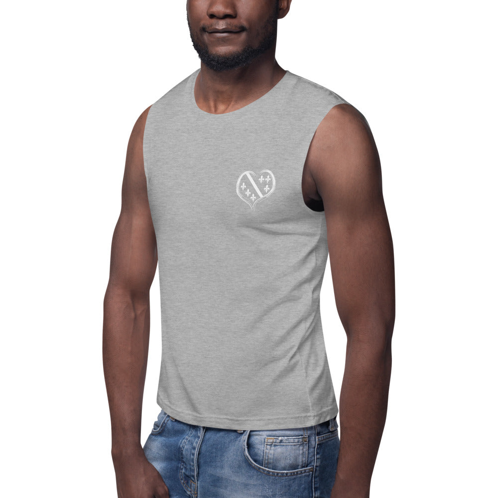 Fleur de Lis Heart Muscle Shirt