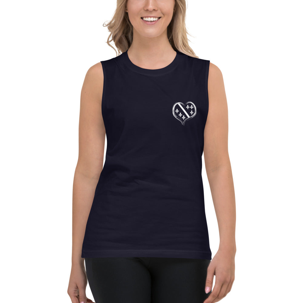 Fleur de Lis Heart Muscle Shirt