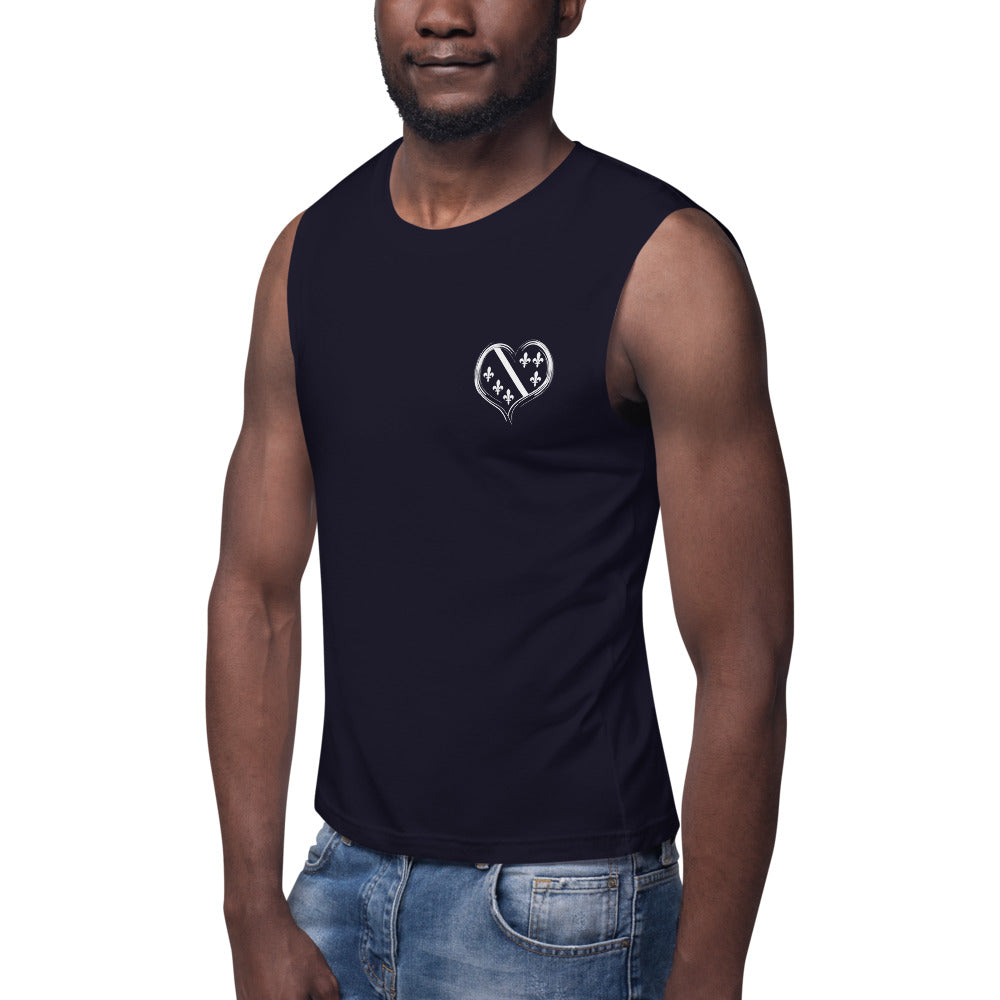 Fleur de Lis Heart Muscle Shirt