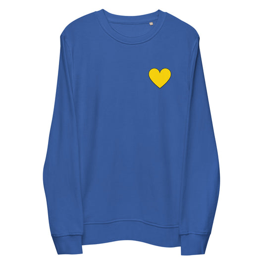 Blue w/Yellow Heart Unisex organic sweatshirt