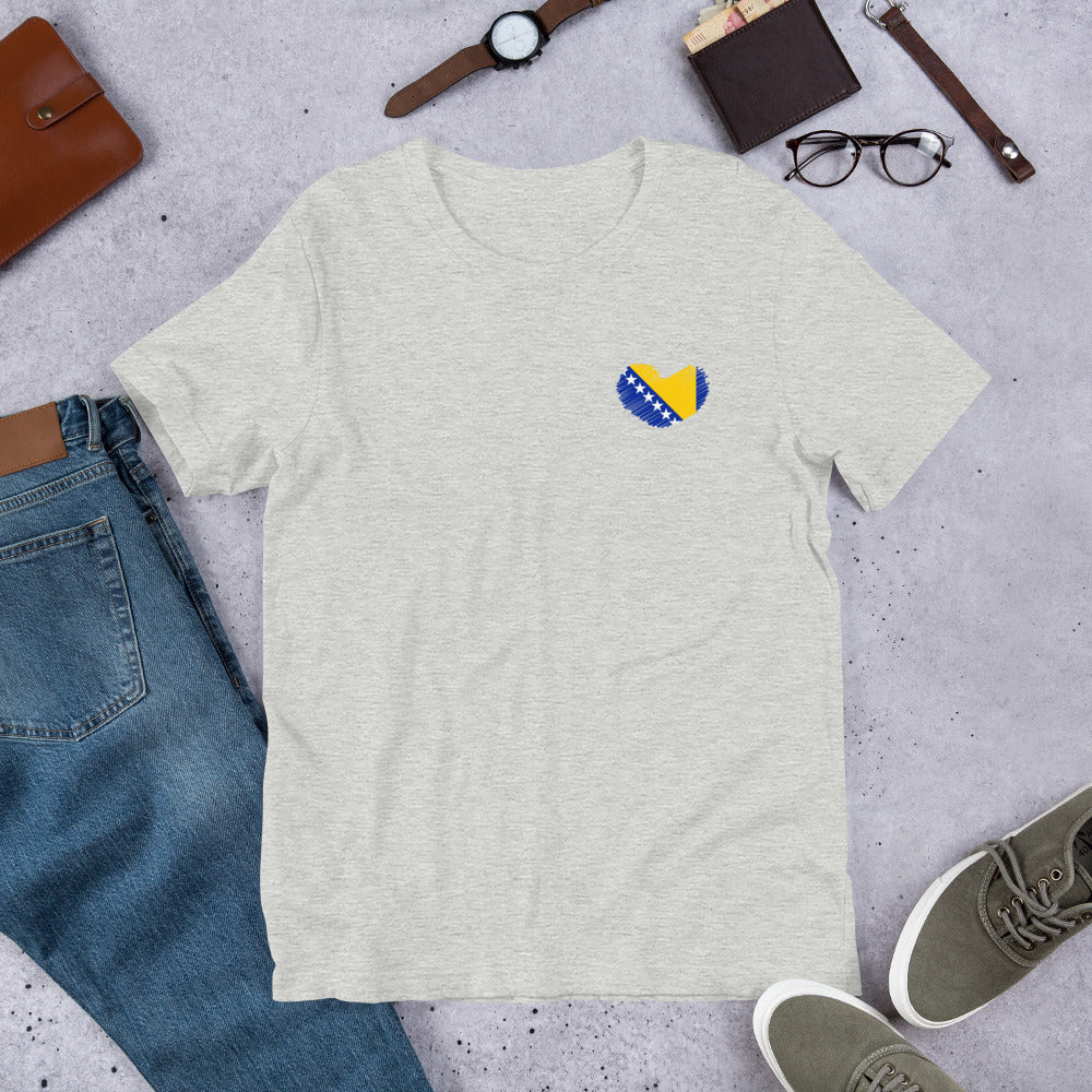 Bosnian drawn heart Short-sleeve unisex t-shirt