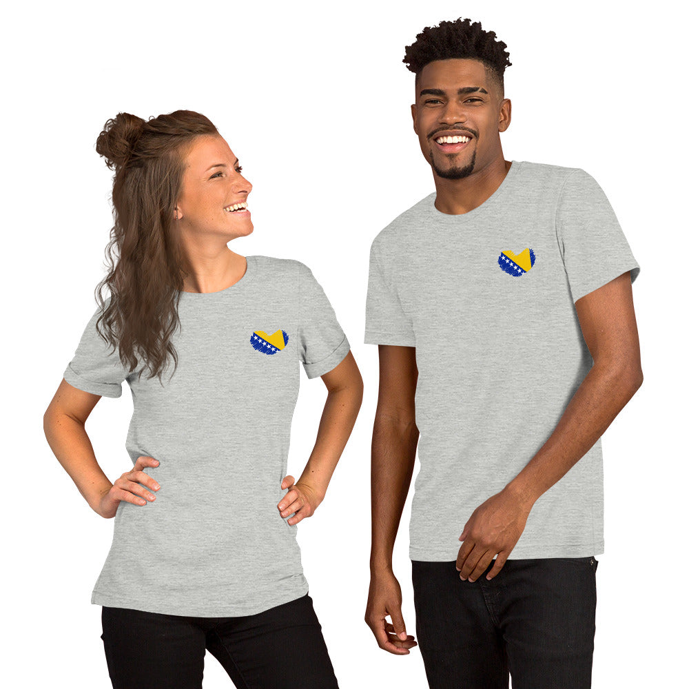 Bosnian drawn heart Short-sleeve unisex t-shirt