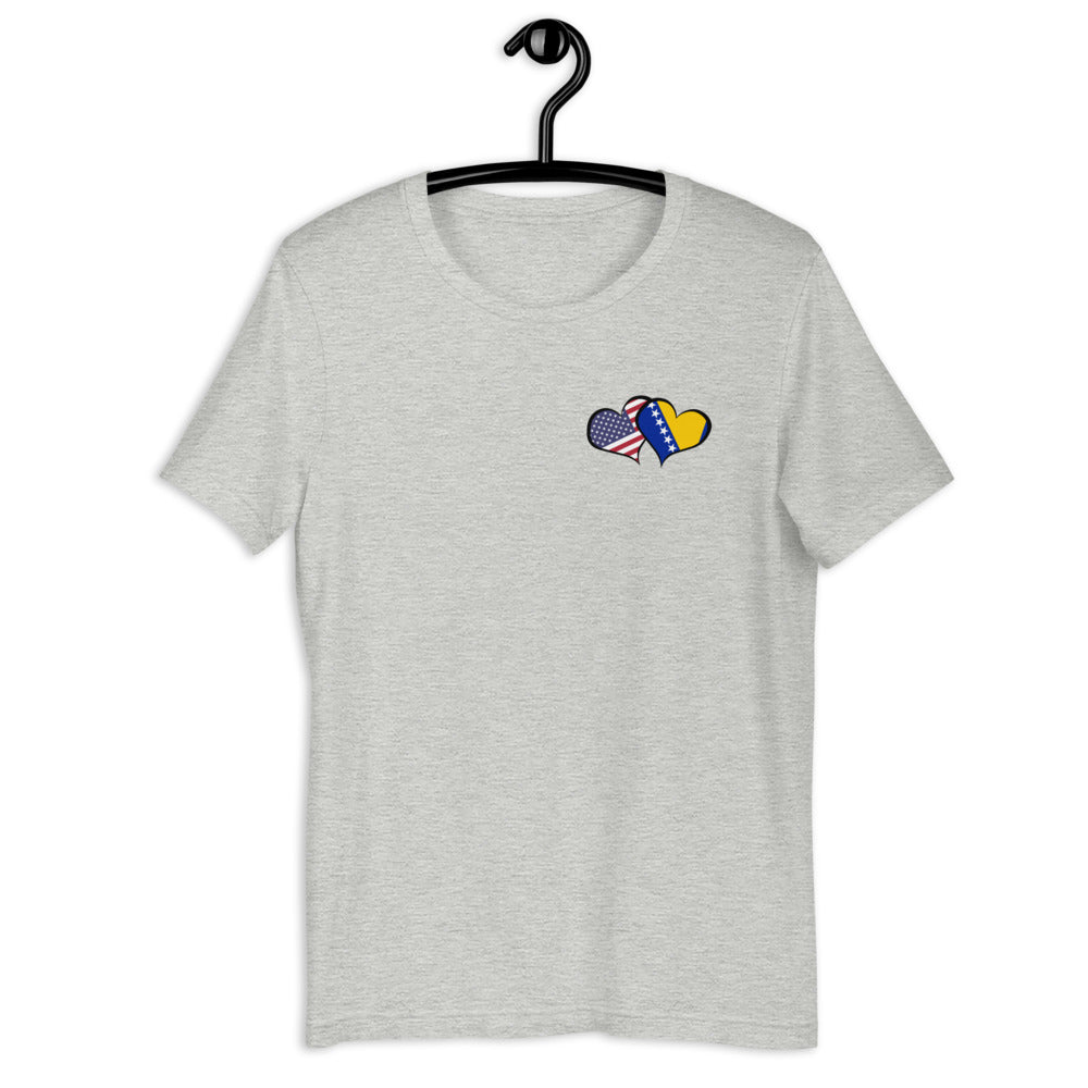 BiH & USA Hearts Short-sleeve unisex t-shirt