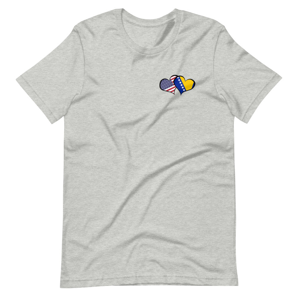 BiH & USA Hearts Short-sleeve unisex t-shirt