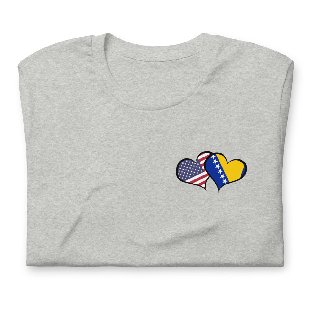 BiH & USA Hearts Short-sleeve unisex t-shirt