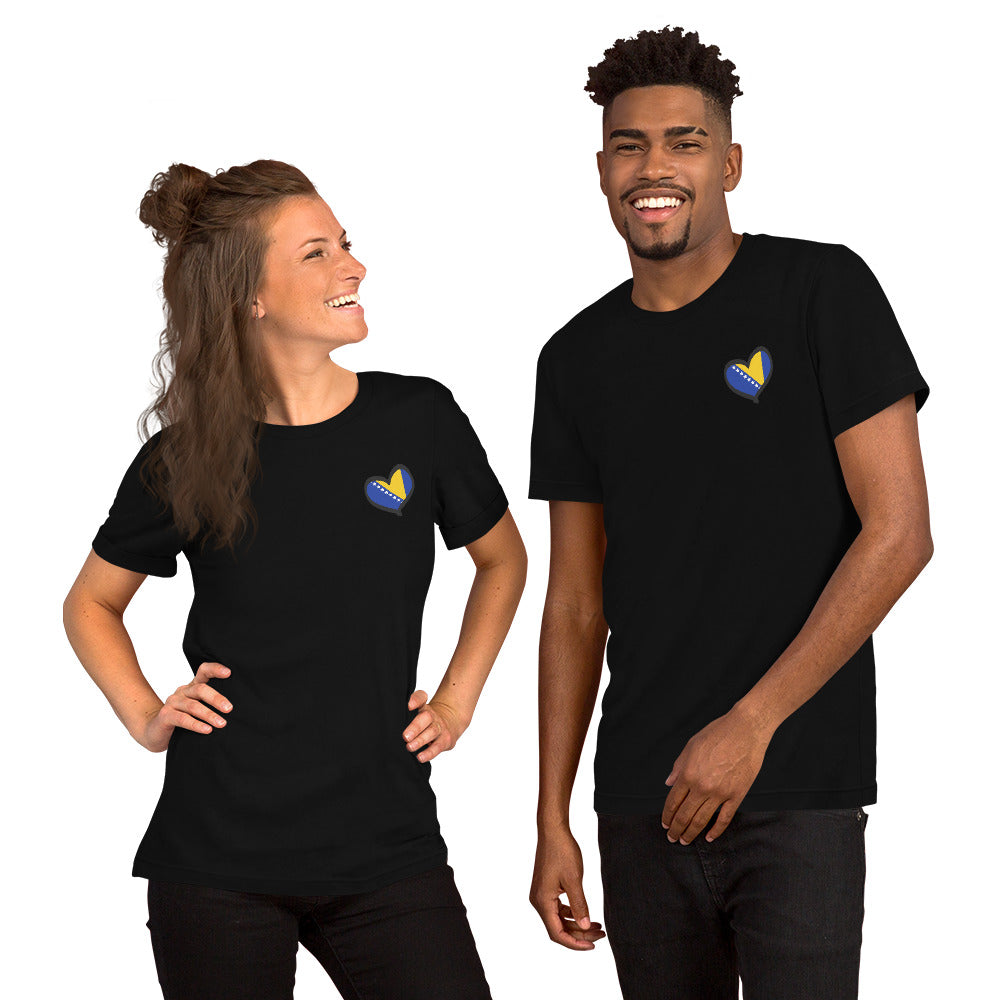 Bosnian heart flag Short-sleeve unisex t-shirt