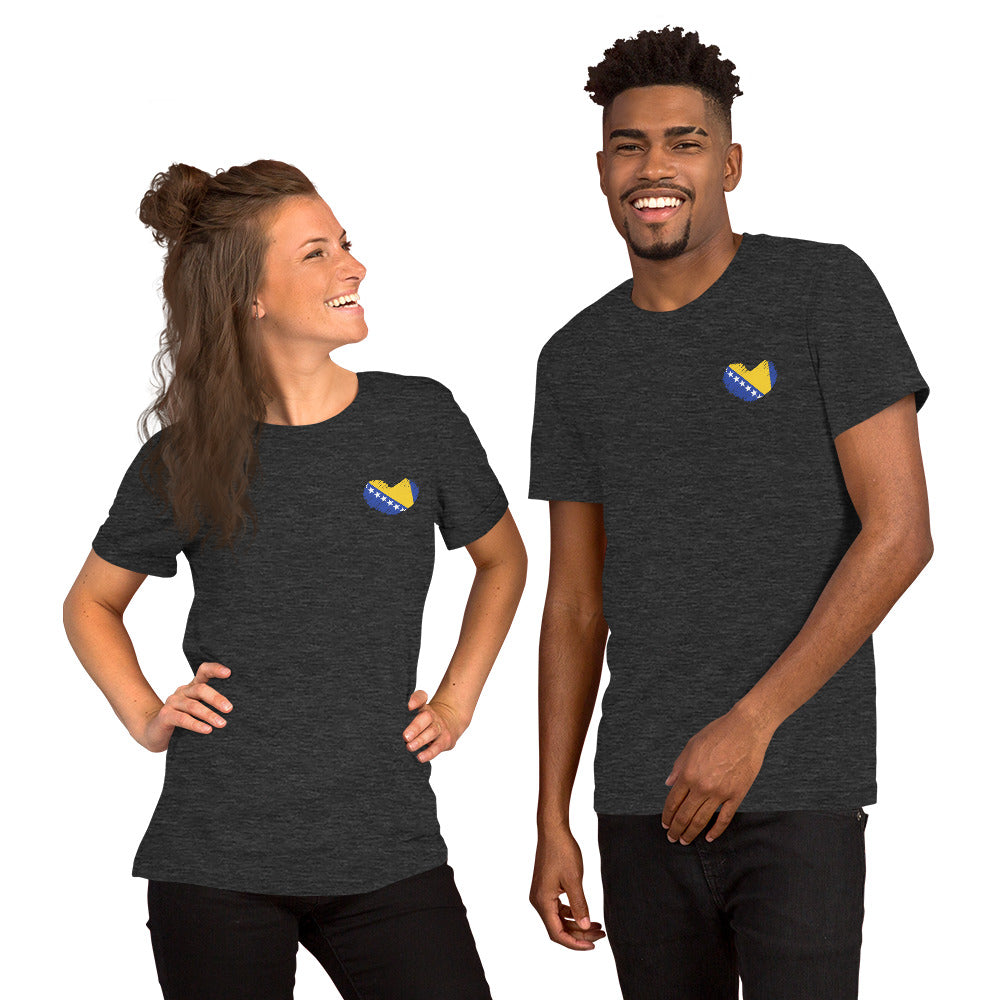 Bosnian drawn heart Short-sleeve unisex t-shirt