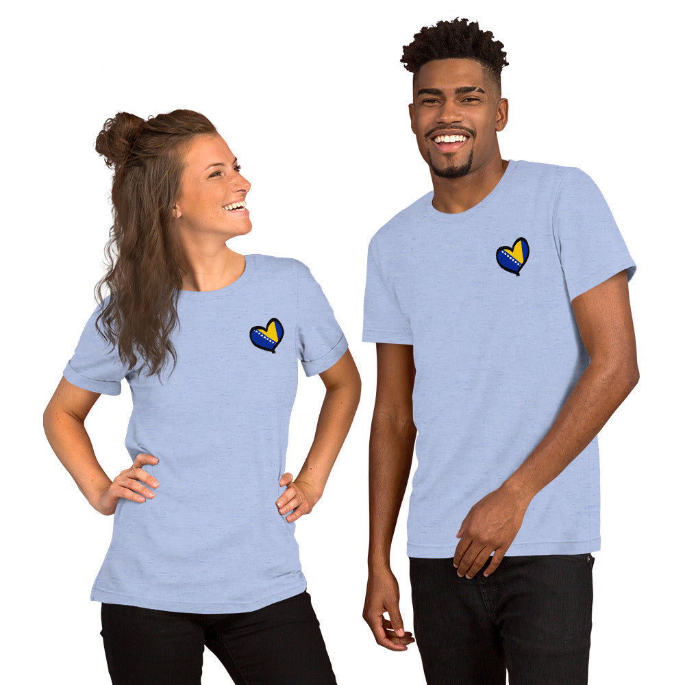 Bosnian heart flag Short-sleeve unisex t-shirt