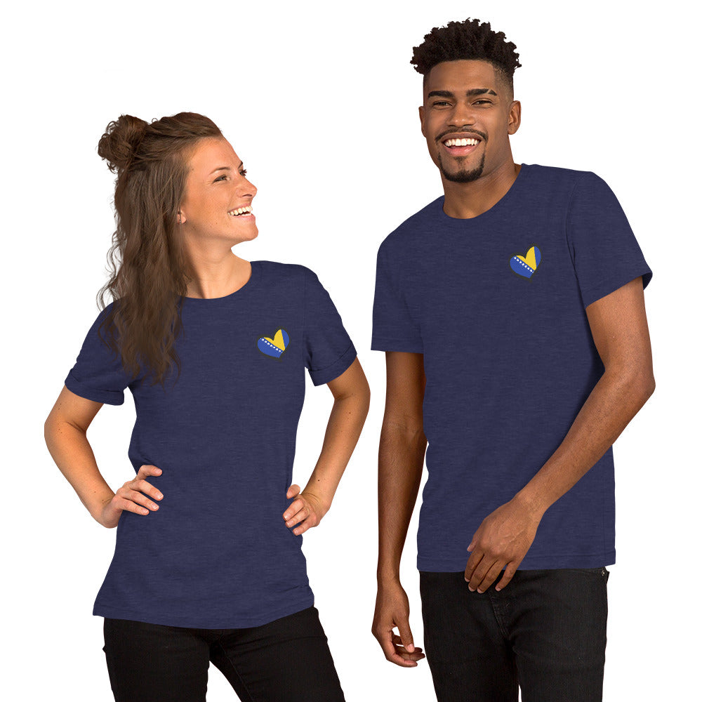 Bosnian heart flag Short-sleeve unisex t-shirt