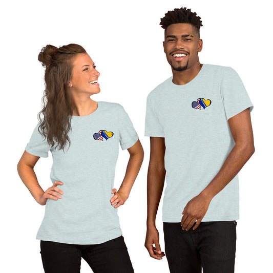 BiH & USA Hearts Short-sleeve unisex t-shirt