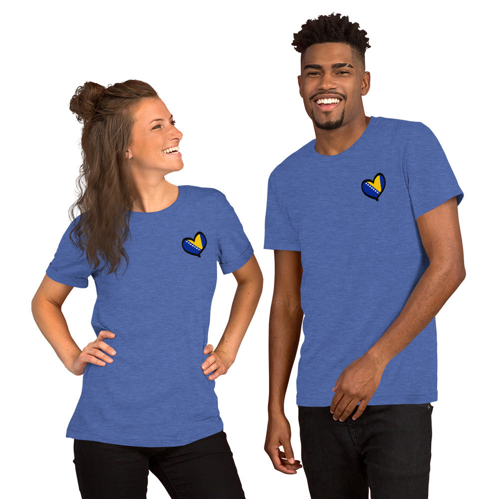 Bosnian heart flag Short-sleeve unisex t-shirt