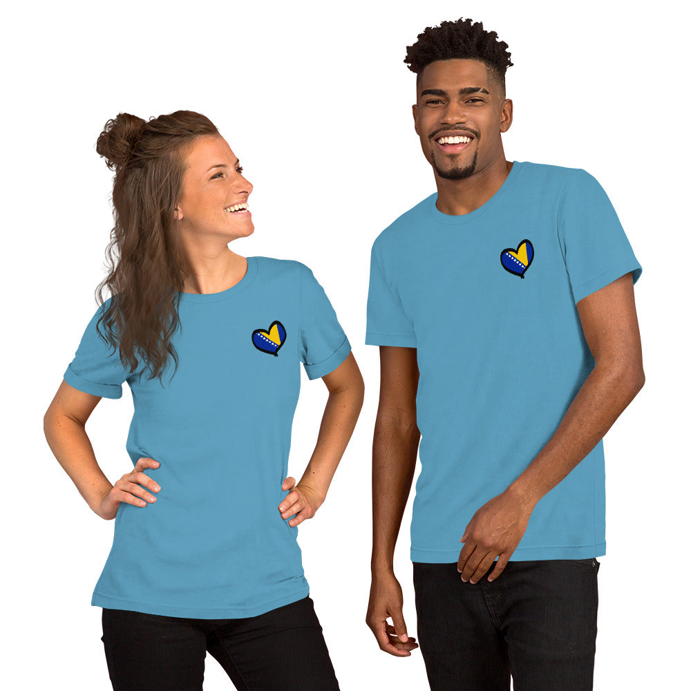 Bosnian heart flag Short-sleeve unisex t-shirt