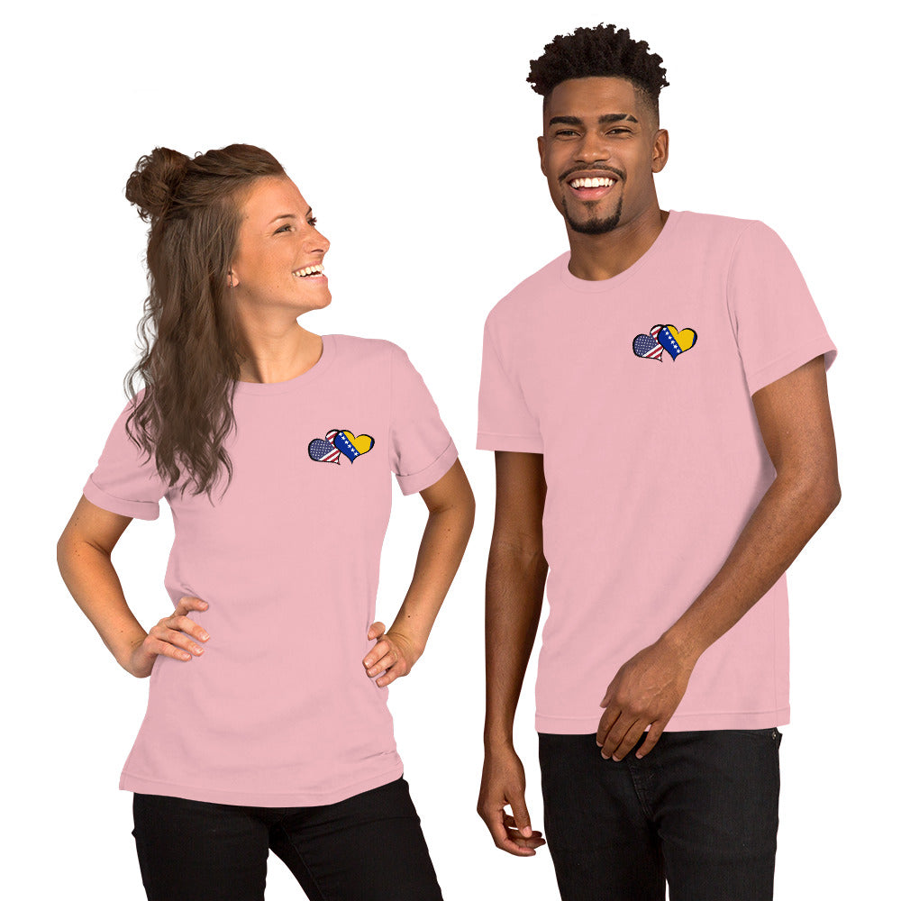 BiH & USA Hearts Short-sleeve unisex t-shirt