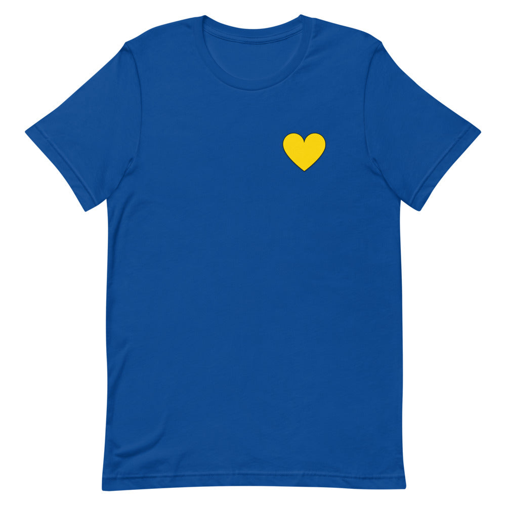 Blue w/Yellow Heart Short-sleeve unisex t-shirt